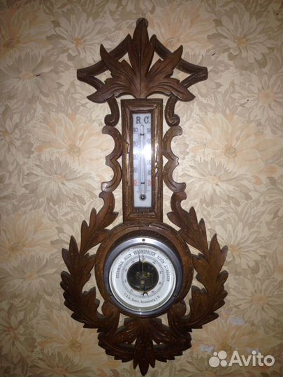 Старинный барометр (Нидерланды, резной корпус)