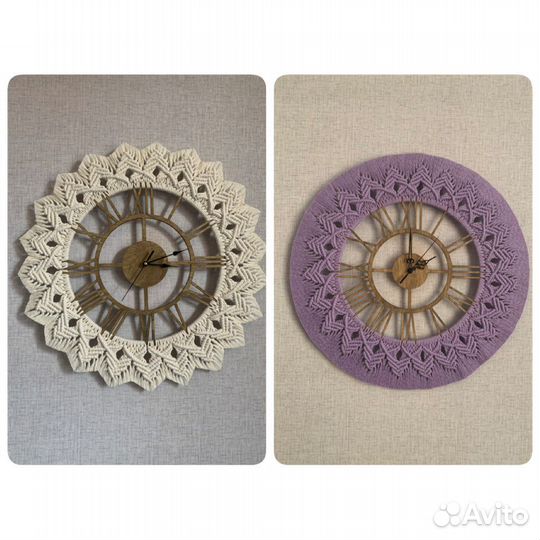 Макраме часы и зеркало на заказ