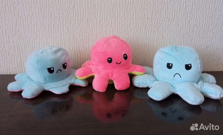 Мягкие игрушки осьминог перевертыш