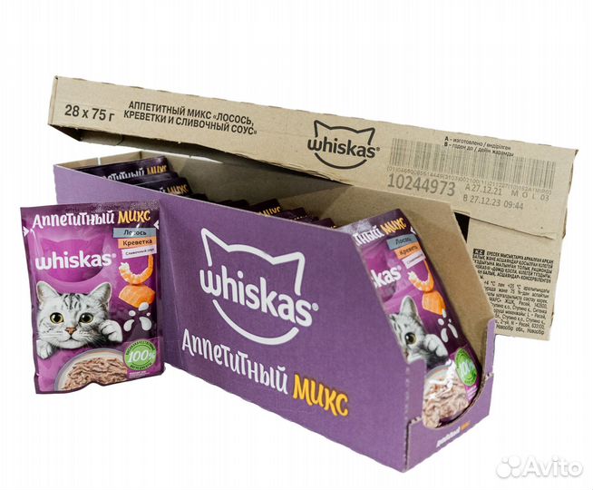 Влажный корм для кошек Whiskas аппетитный микс