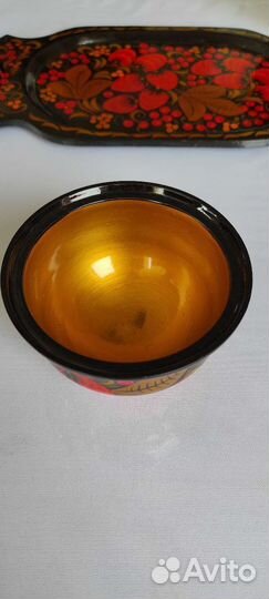 Деревянная посуда хохломская поспись