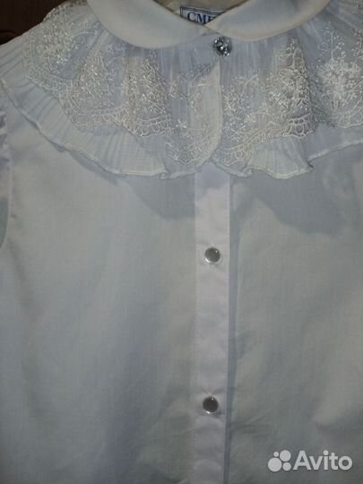 Блузка школьная белая 164