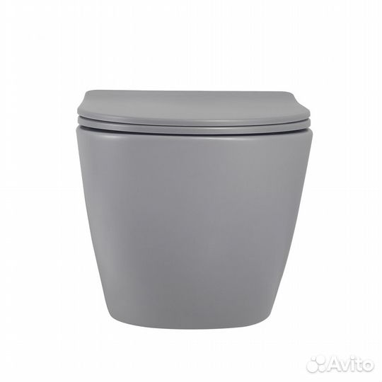 Унитаз Bequem подвесной серый матовый, безободковый