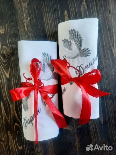 Свадебные салфетки с вышивкой именные