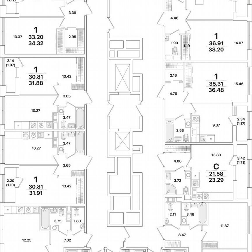 1-к. квартира, 39,2 м², 8/12 эт.