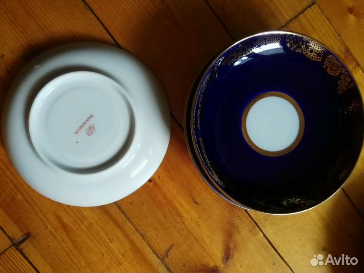 Банка стекло,Тарелка блюдце лфз кобальт