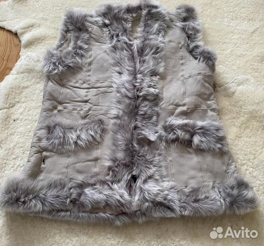 Жилет из натурального меха и кожи 58-60