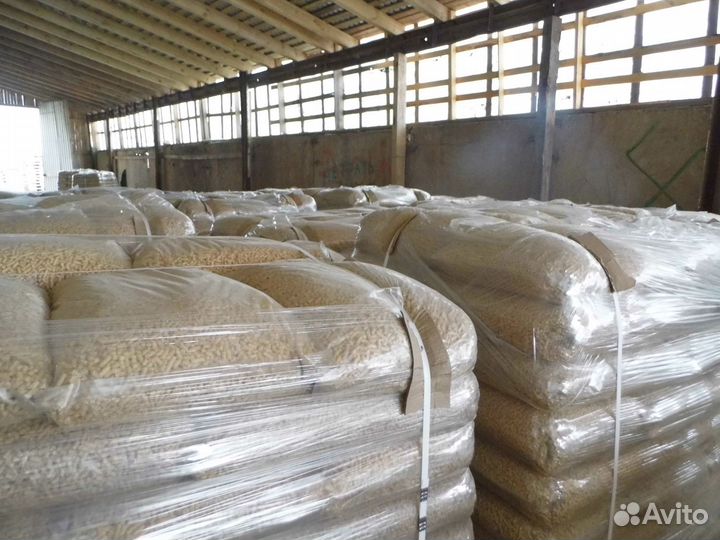 Белые древесные пеллеты 8 мм