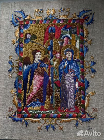 Благовещение армянская миниатюра икона гладь