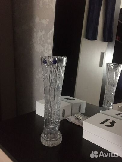 Хрустальная ваза для цветов 34 см