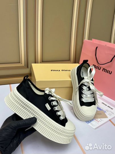 Кеды женские miu miu на платформе