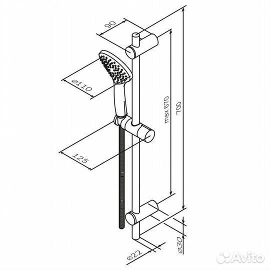 Душевой гарнитур AM.PM Gem F0190100