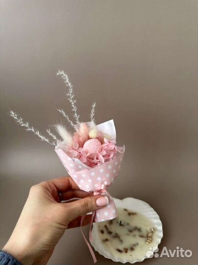 Мини-букеты из сухоцветов