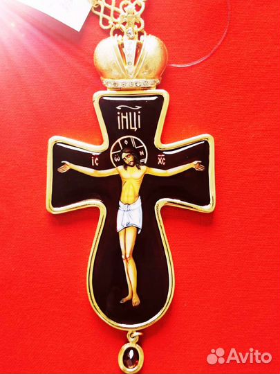 Серебряные крест наперсный и цепь.Модерн,кон. хх в
