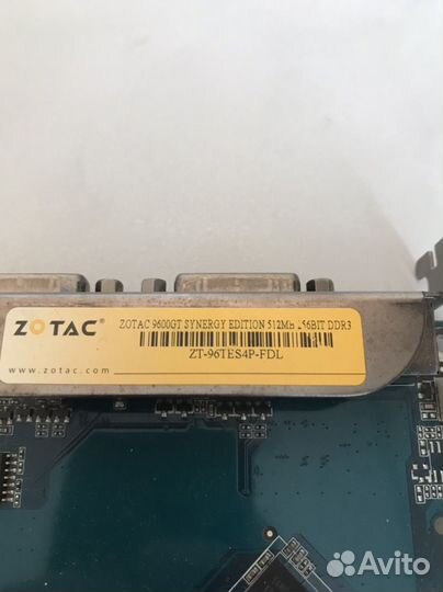 Видеокарта zotac 9600GT Synergy edition