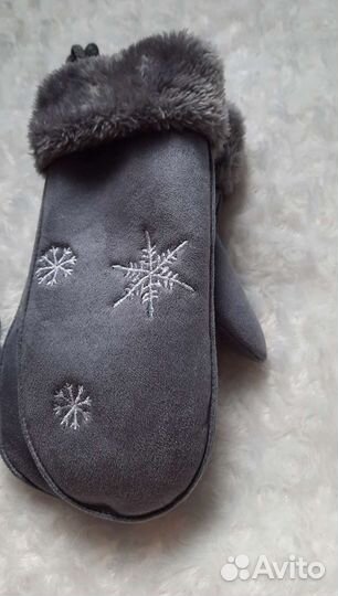 Варежки женские на веревках зимние новые с биркой