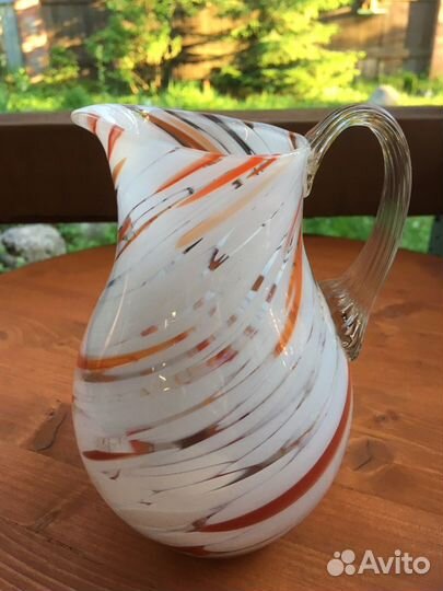 Графин и кружки цветное стекло СССР