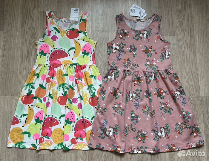 H&M р.134/140 новое платья, футболги джинсы
