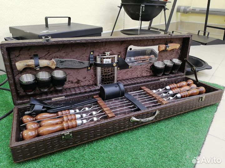 Шампура в чемодане / Шашлычный набор Элит Х