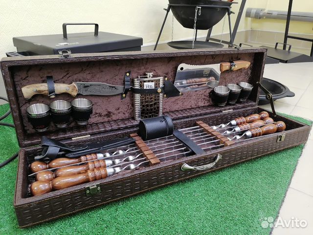 Шампура в чемодане / Шашлычный набор Элит Х