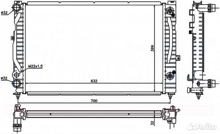 Ауди А6 А4 пассат Б5 радиатор охлаждения МКПП мех