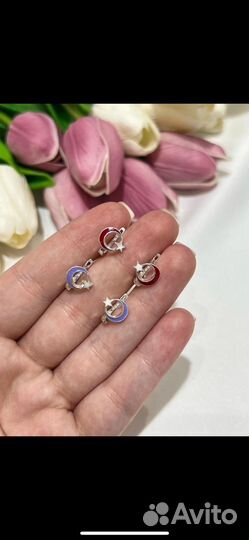 Серебряные серьги детские