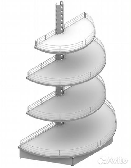 Нордика стеллажи торговые Полка торцевая полукругл