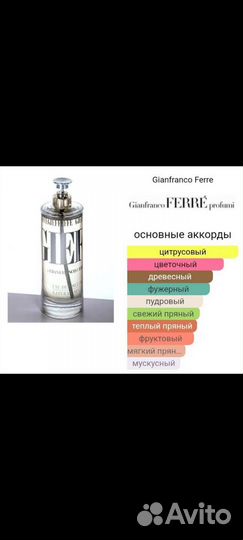 Духи Gieffeffe Gianfranco Ferre