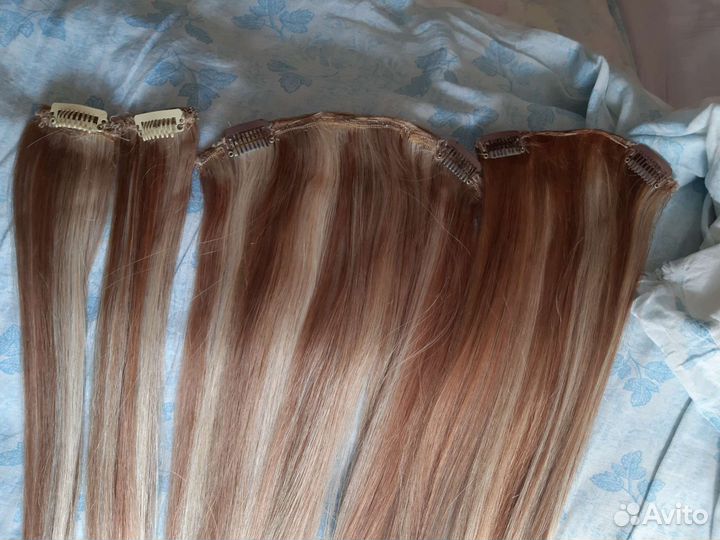 Продам натуральные волосы на заколках 55 см