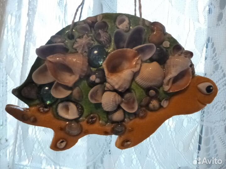 Черепашка в ракушках - панно