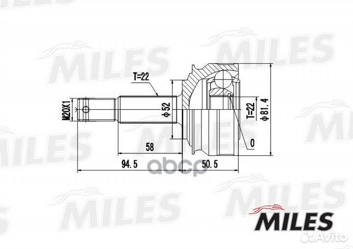 Шрус наружный GA20341 Miles