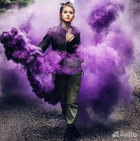Цветной дым фиолетовый
