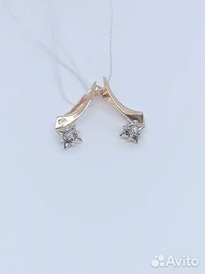 Золотые серьги с камнем