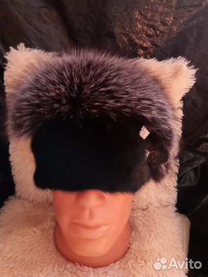 Шапка женская норка+чернобурка