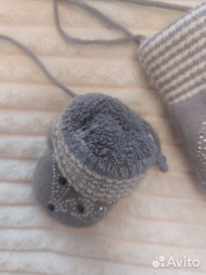 Комплект шапка, варежки