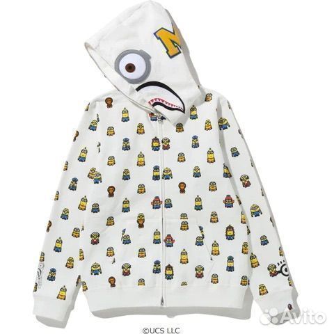 Худи Bape minions Белое миньоны