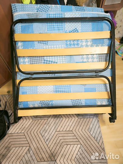 Раскладушка с матрасом на ламелях 200 90