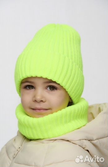 Комплект шапка и снуд на флисе