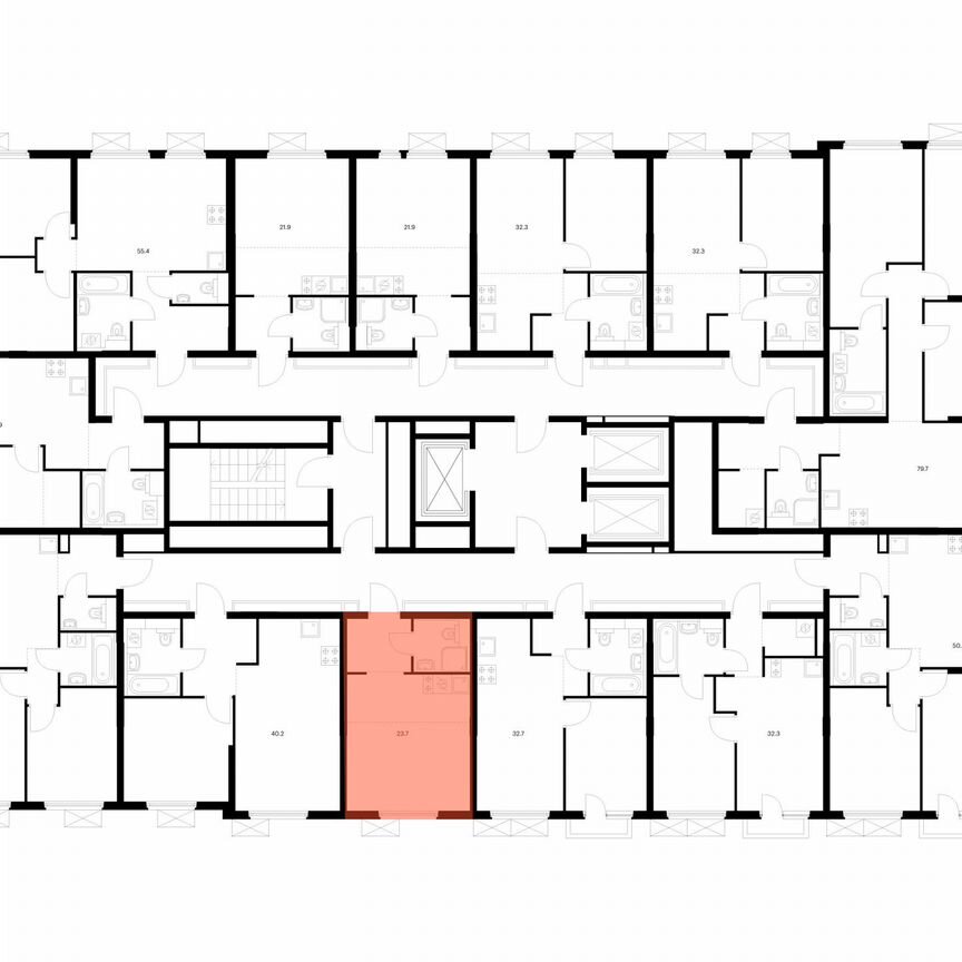 Квартира-студия, 23,7 м², 6/25 эт.