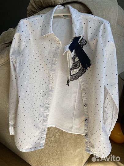 Рубашка школьная на девочку 128