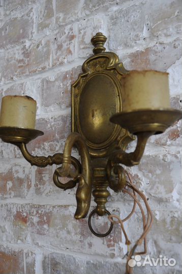 Винтажные бронзовые светильники, 2 шт