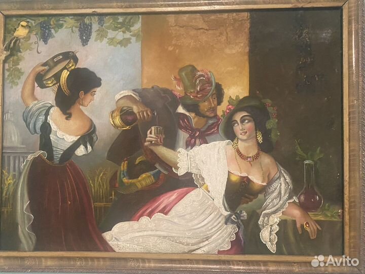 Старинная картина маслом