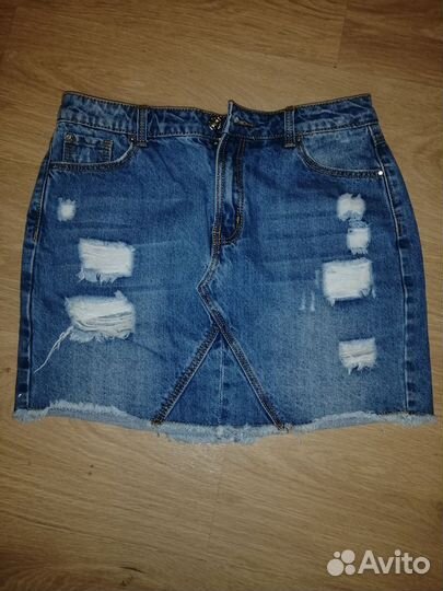 Джинсовая юбка stradivarius