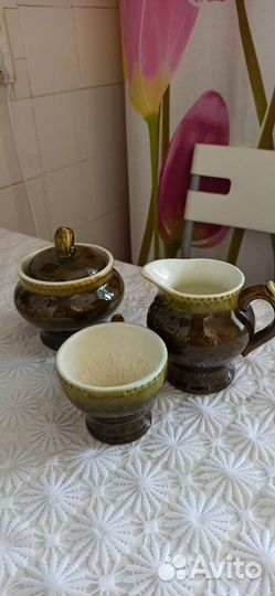 Керамическая сахарница, соусник, сливочник СССР