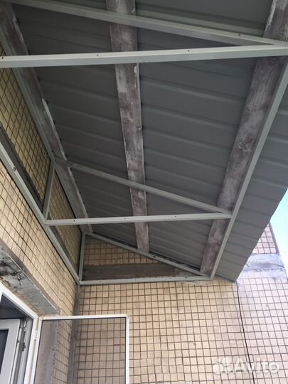 Крыша (козырек) над балконом, сварные конструкции