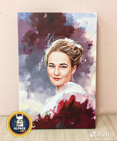 Печать фото на холсте, портрет с оформлением