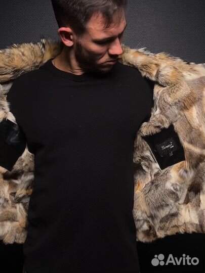 Шуба волка натуральная кожа