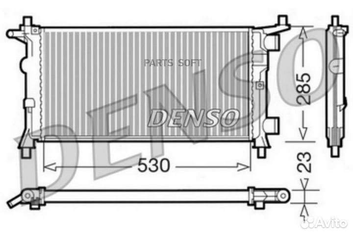 Denso DRM20041 Радиатор 530x285