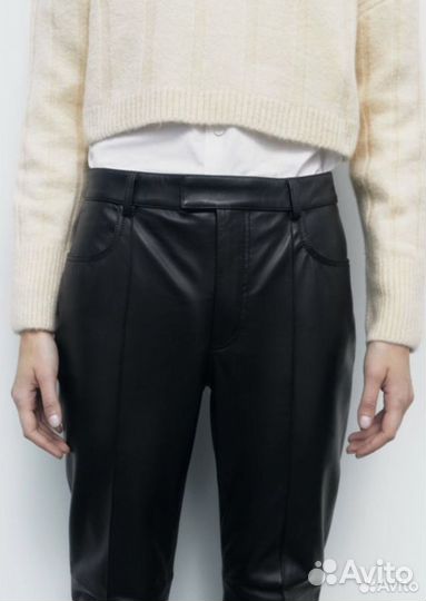 Брюки кожаные zara