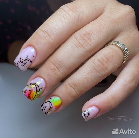 Маникюр гель-лак, наращивание